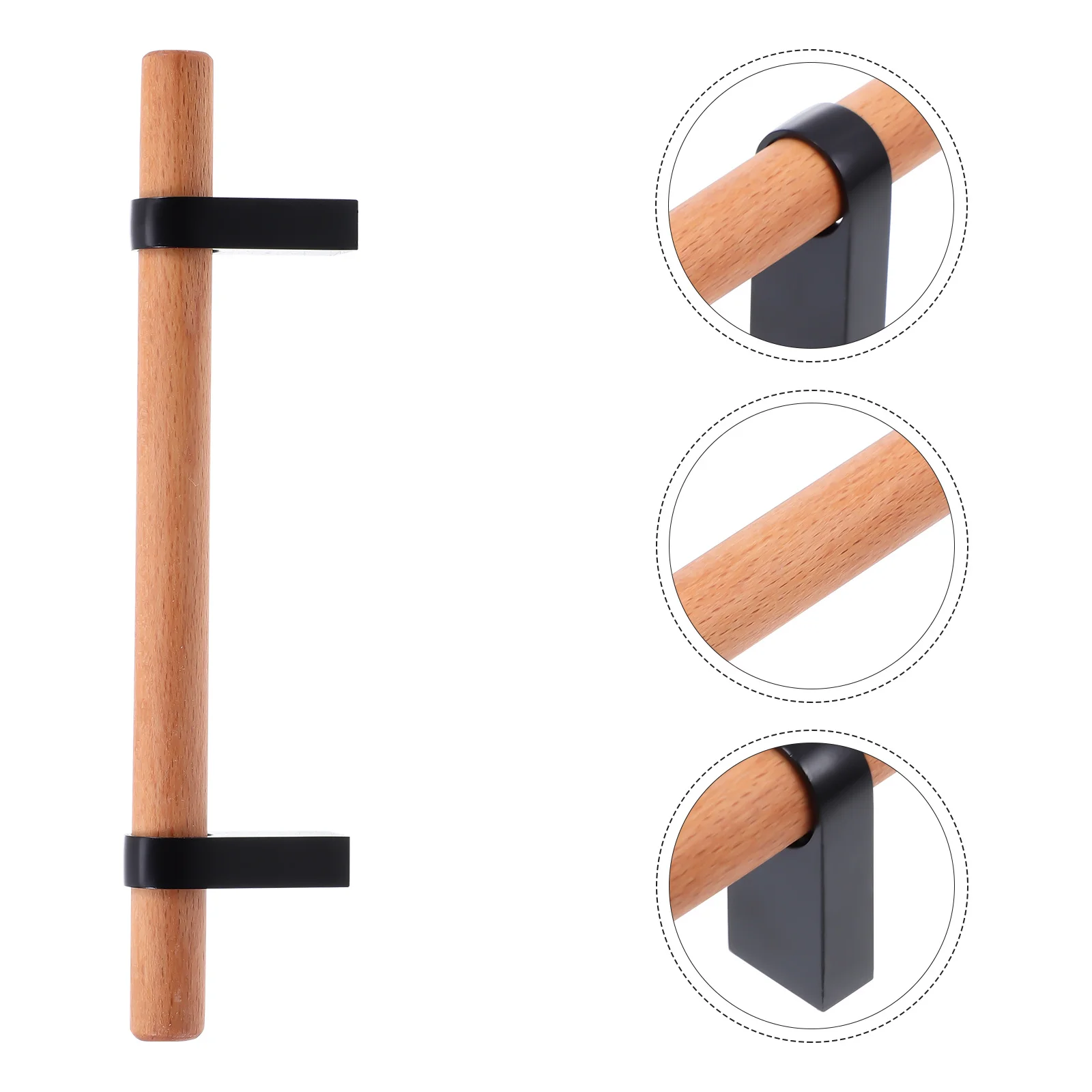 

Wood Pull Handle Modern Simple Design Wood Cabinet Drawer Handle Durable Corrosion Resistant for Wardrobe Furniture Replacement