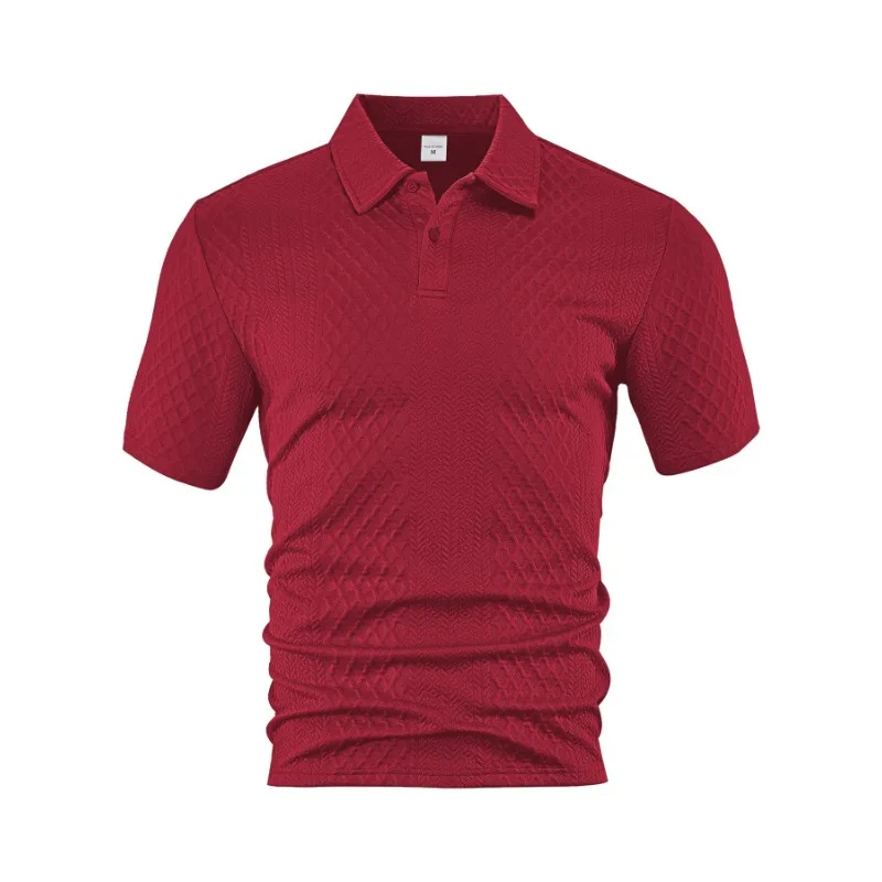 Men Clothing Summer Golf Shirt Mens Shirts Thin Loose Breathable Polo Shirt Jacquard Short Sleeve T-Shirt Casual Solid Top