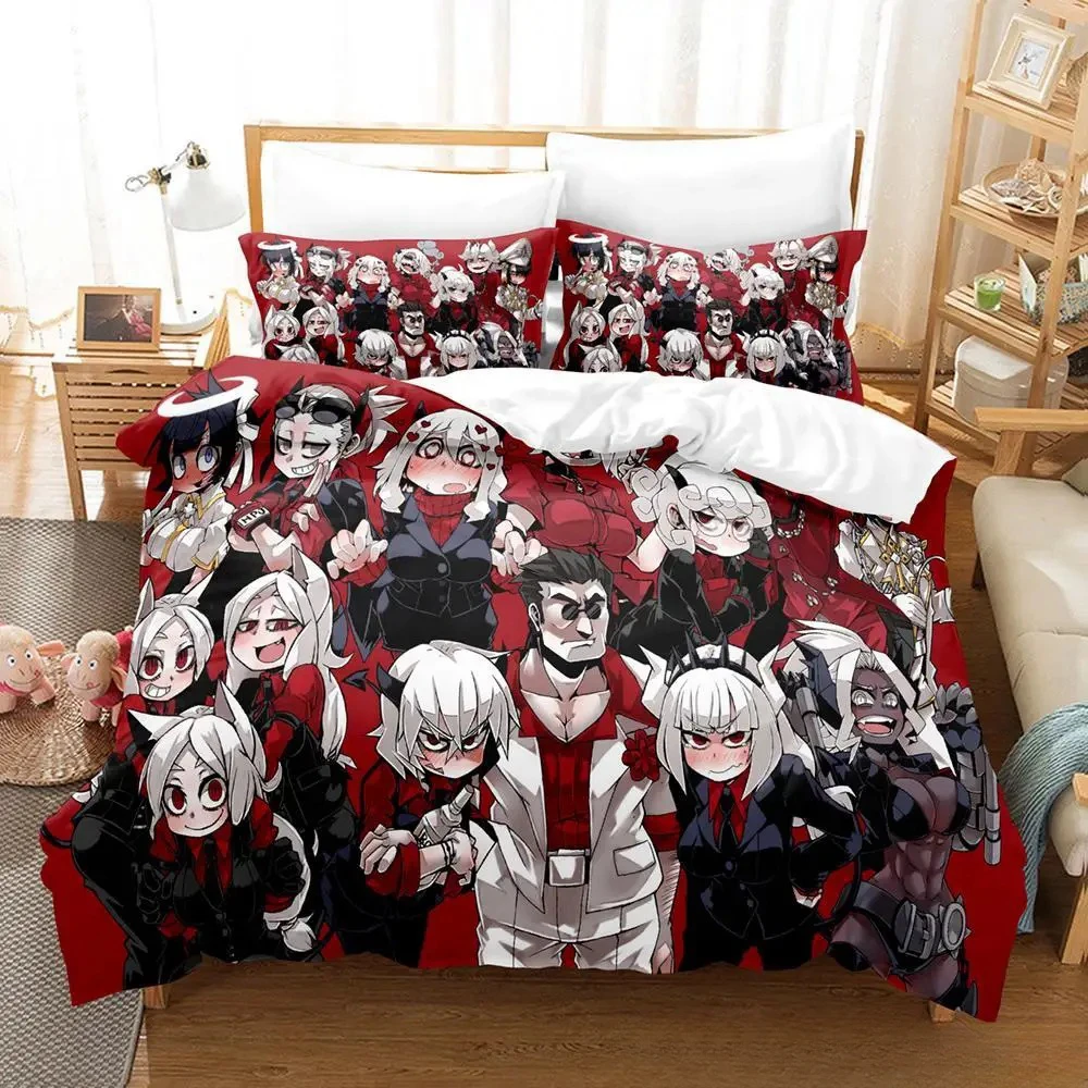 

Anime Game Helltaker Bedding Set Duvet Cover Bed Set Quilt Cover Pillowcase Comforter king Queen Size Boys Adult Home Textiles