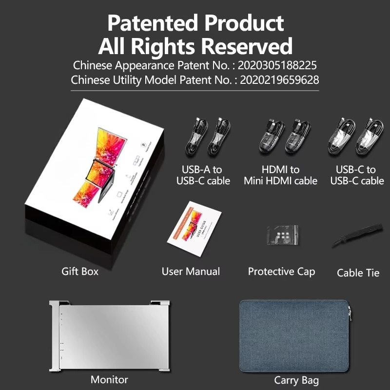 15.6 Inch Triple Screen Laptop LCD Computer Monitors with Multiple Ports Extended Screen Laptop