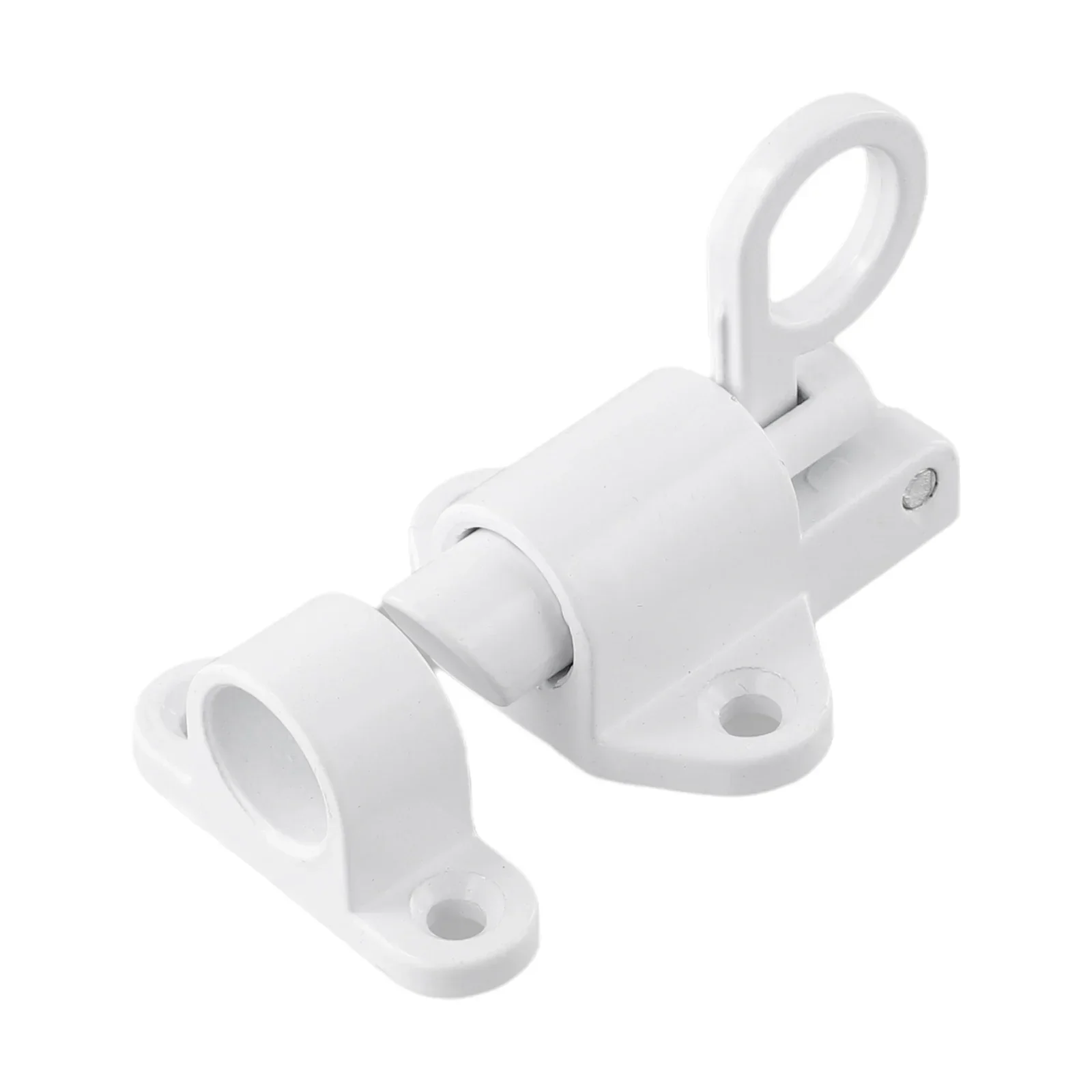 Bolt Spring Bounce Door Latch Lock 2 Color Safe Black Aluminum W/ Screws Window Gate Security Pull Ring Useful