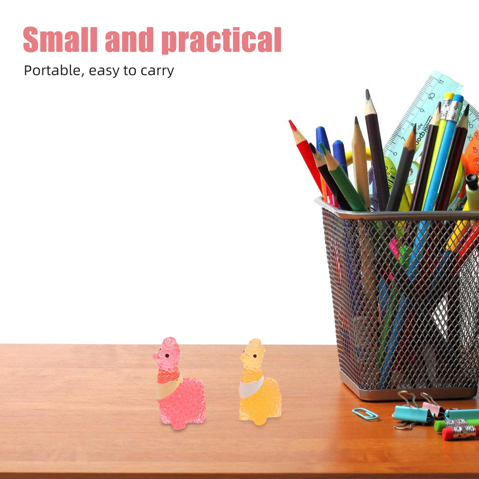 

60Pcs Micro Landscape Decor Luminous Resin Alpaca Miniatures for Garden Scenery Desktop Mini Landscape DIY Decor Bulk Small