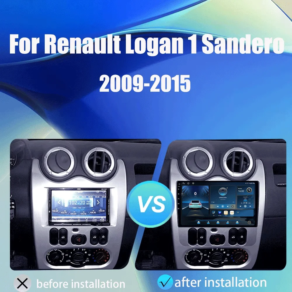 Car Radio Android 16 2Din Multimedia for Lada Renault Logan 1 Sandero 2009-2015 Dacia Duster Carplay Navigation Head Unit Stereo