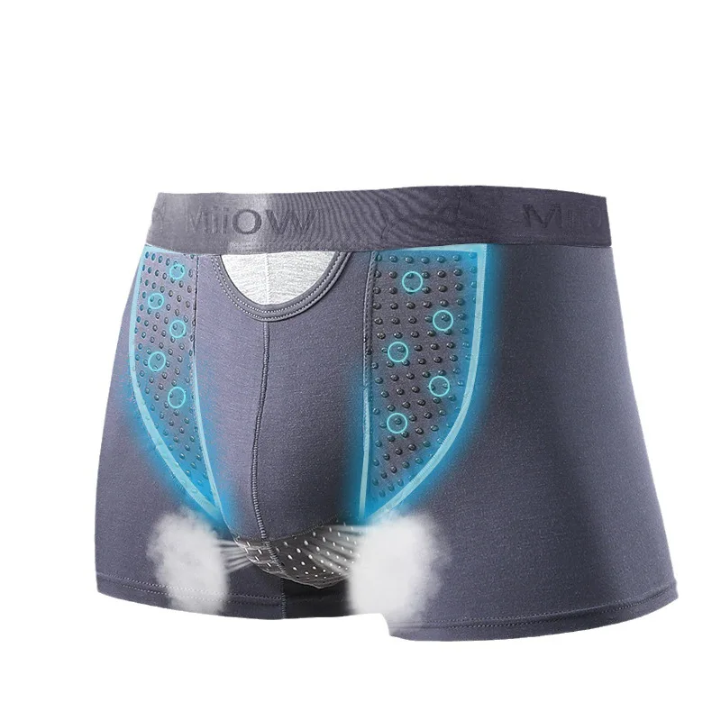 

Men's Push Up Boxer Briefs Ice Silk Modal Breathable Underwear Magnetic Closure Bullet Pouch Athletic Everyday Comfort