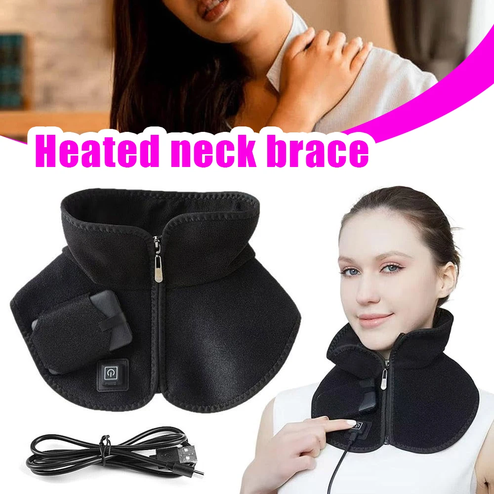 

Electric Heating Shoulder Neck Pad Cervical Three-Gear Thermal Protection Scarf 3-Level Temp Control Open Wearable Design 1 Pcs