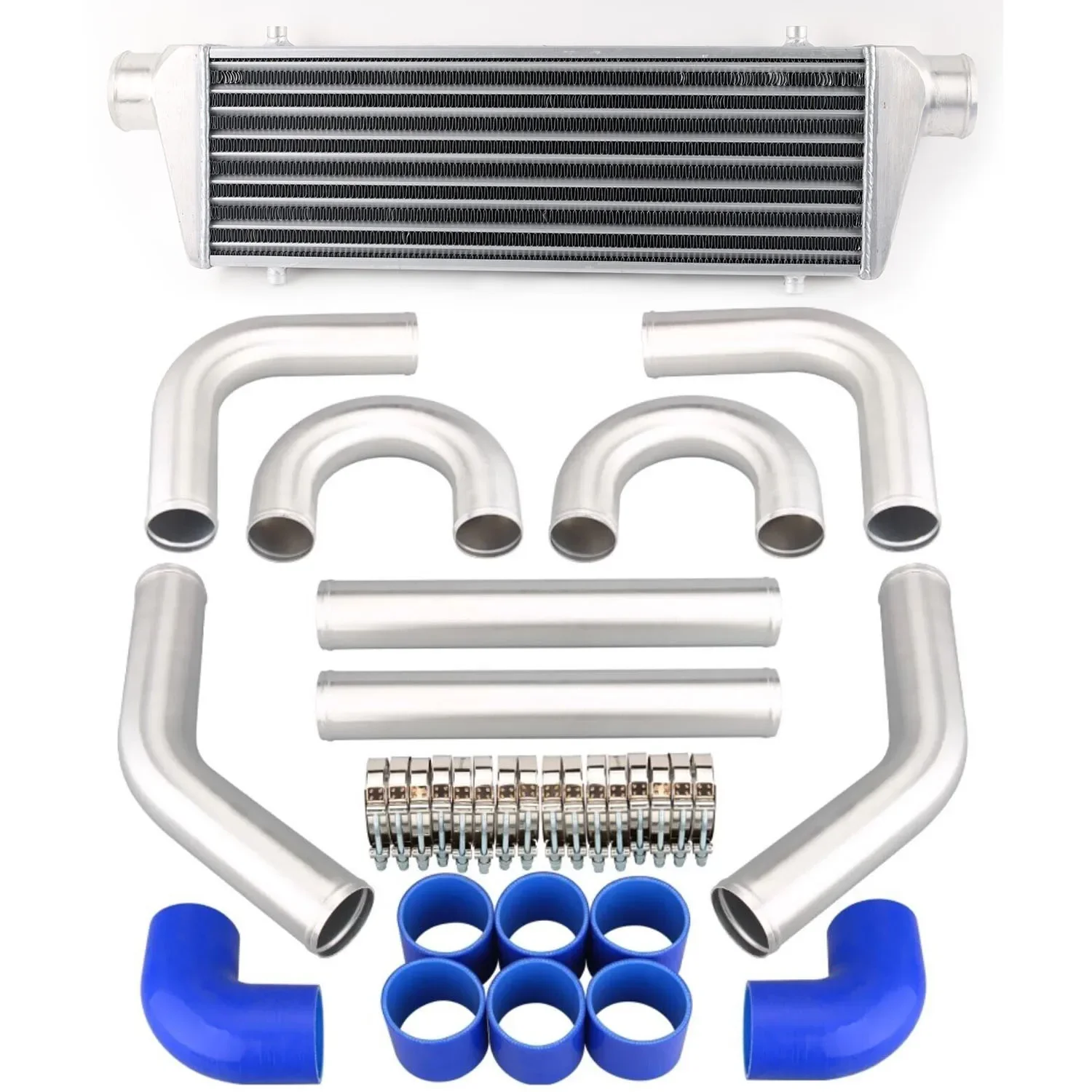 Turbo Intercooler 450x180x65mm 2.5 cala Rura Wlotowa Fin Turbo Aluminiowa Rura Zestaw Przewodów Uniwersalny DIY PRZEWODY Akcesoria Samochodowe