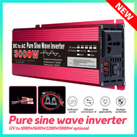 DC 12v To AC 220V Sine Wave Inverter Wave 1000W 1600W 2200W 3000W 12v220v Portable Power Supply Converter Car Solar Inverter