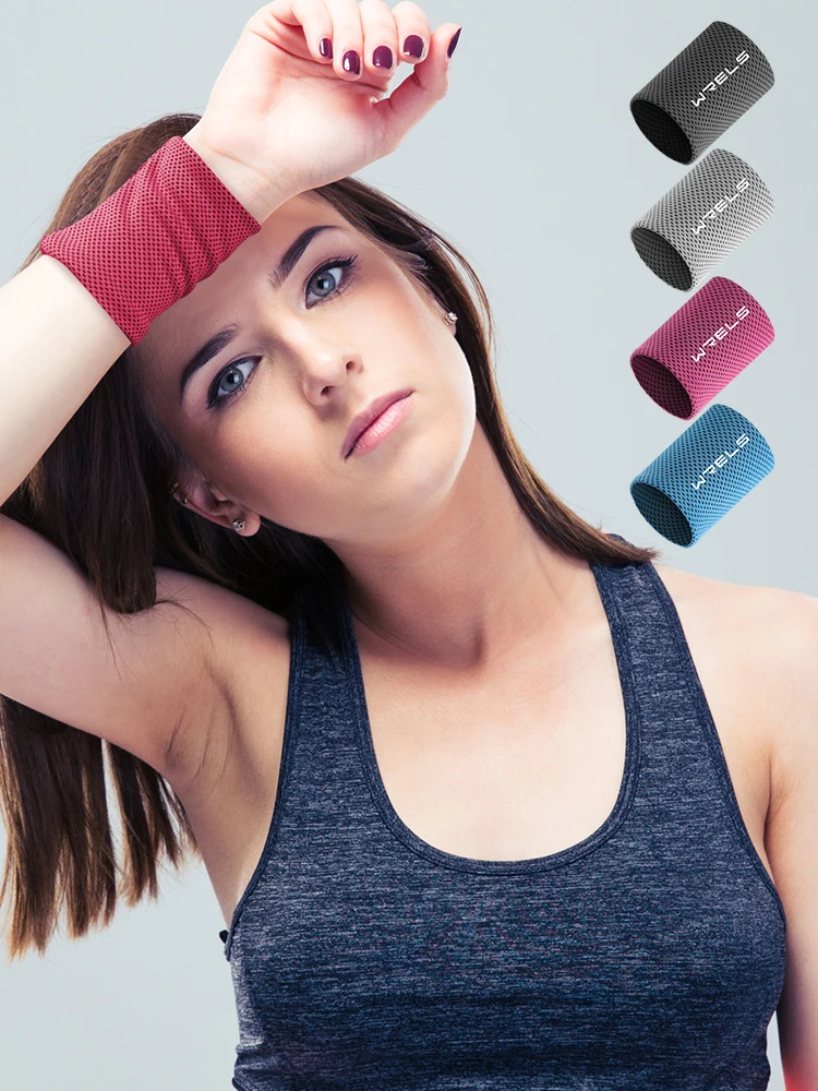 WRELS 1/2 PC Sommer-Kühl-Schweißband für das Handgelenk, Sport-Handgelenkstütze, schweißabsorbierendes Armband, atmungsaktives Armband für Fitness und Laufen – Detail 9