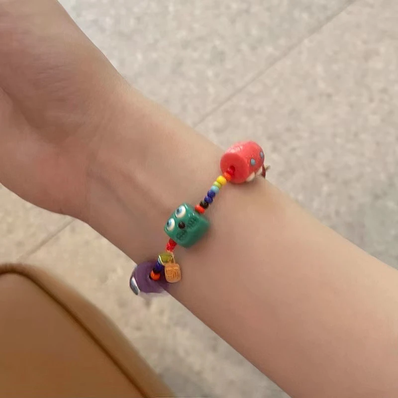 New Cute Dice Monster Beaded Bracelet For Women Lovely Scalable Bracelet Fashion Personalized Daily Jewelry Girls Gift Wholesale