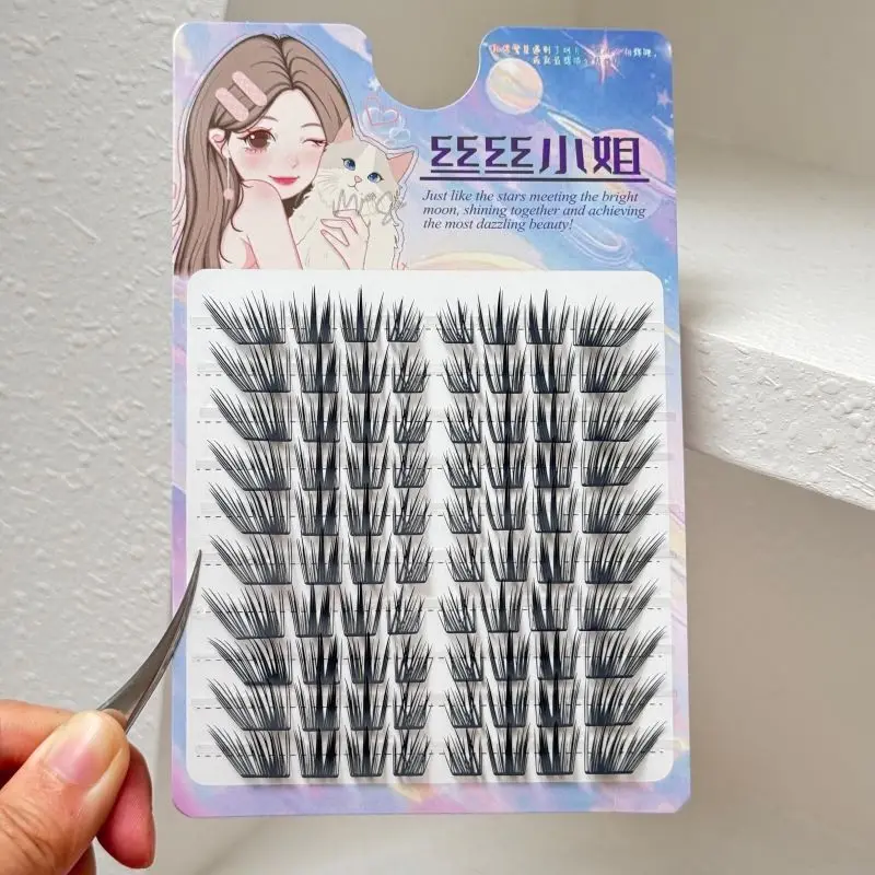 10rows Wispy Lash Extensions Natural Look False Eyelashes For Daily Makeup C Curl Mixed Length 9-13mm Synthetic Fiber Eyelash
