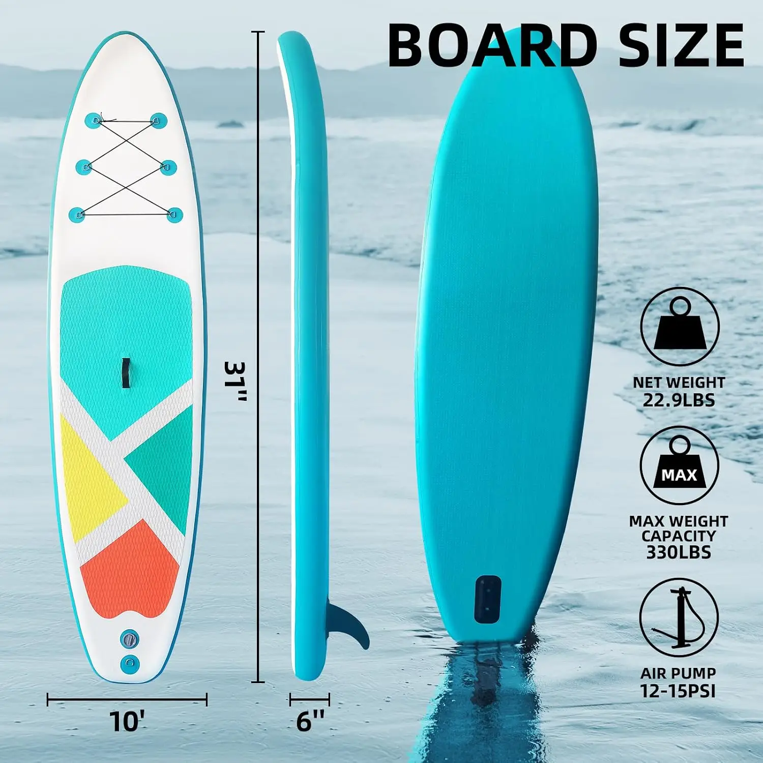 Inflatable Stand-Up Paddle Boards for Adults, 10ft Extra Wide Stable Inflatable Yoga Paddleboard with Durable SUP Accessories