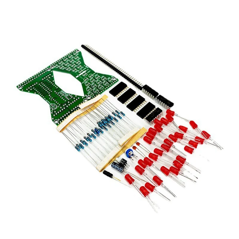 30 LEDs Electronic Hourglass LED DIY Kit Double Layer PCB Board Components Soldering Practice Suite Red LED Red Light