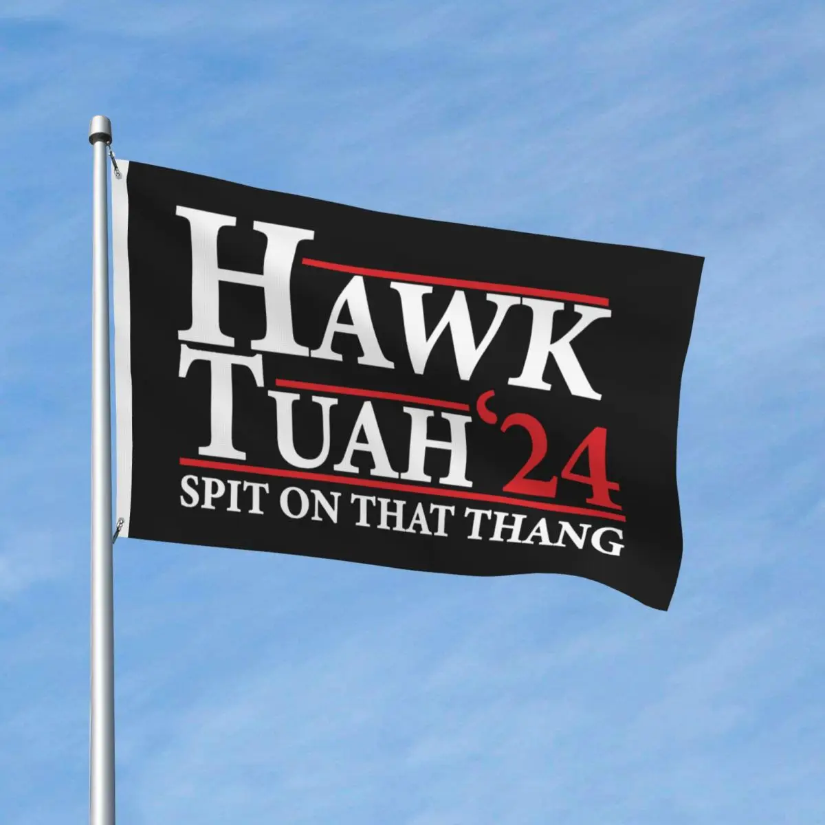 Hawk Tuah Spit On That Thang Flag Double Sided Outdoor Banner Parody President Candidate Home Car Dorm Wall Decor Flags