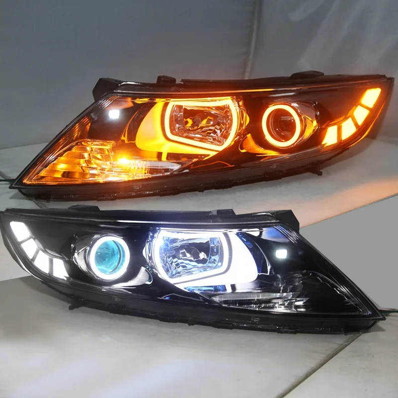 For KIA Optima K5 LED Angel Eyes Head Lamp 2011-2013 Year Hand Made Version