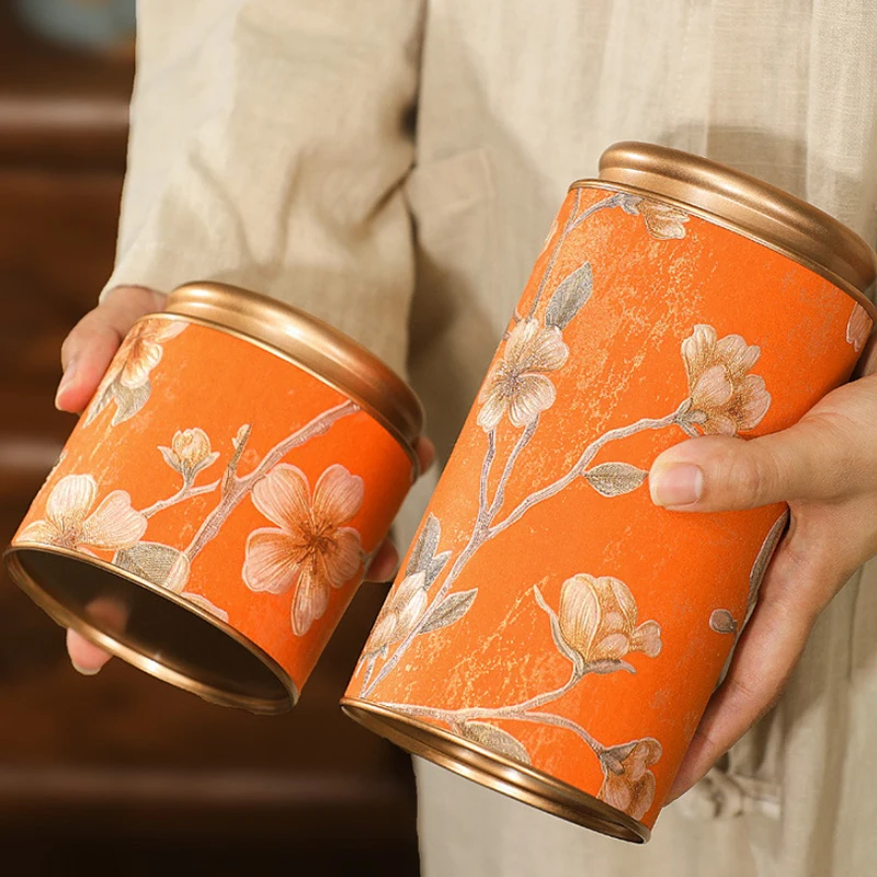 Lata de lata de té vacía para el hogar, tarro sellado de té verde y negro, caja de embalaje de té pequeña portátil para el hogar, lata de almacenamiento de hojalata