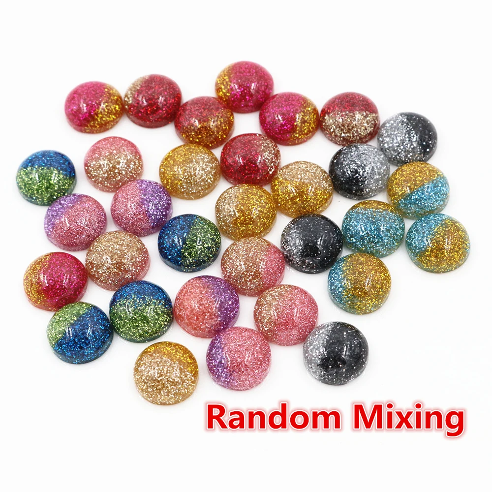 Nieuw Nieuw Nieuw!! 40 Pcs 12 Mm Mix Kleuren Flat Terug Resin Cabochons Cameo Fit 12 Mm Cameo Base Cabochons Voor Charms Armband ketting