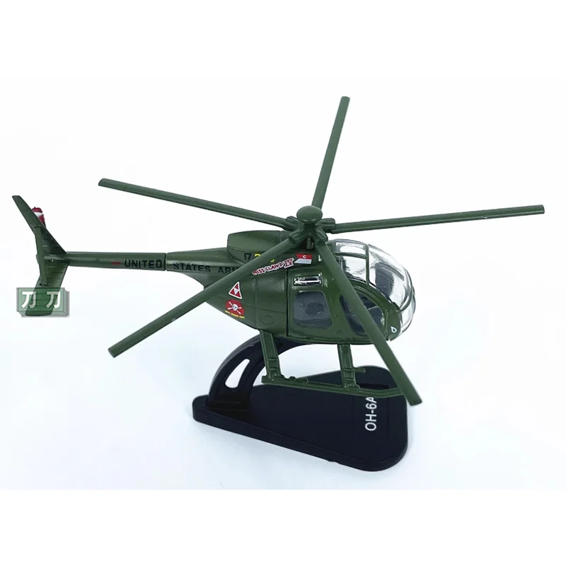 Diecast Scale 1/100 American OH-6A Helicopter Model Alloy Material Decoration Collection Display Toy Gifts
