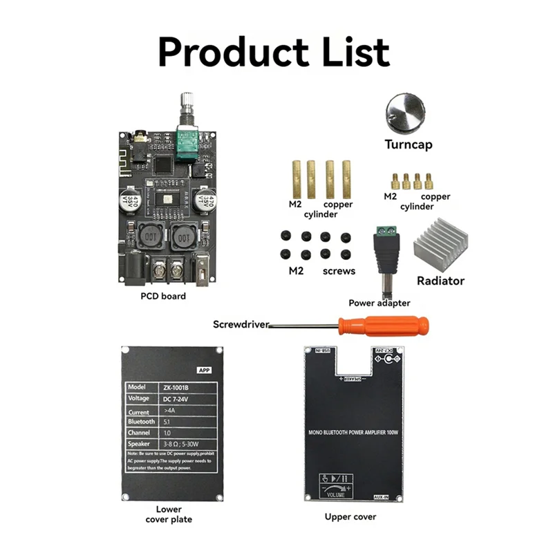 Módulo de placa amplificadora de Audio Bluetooth de 100W, placa amplificadora de potencia Digital Mono con TWS para cine en casa, 2Set-Y18A