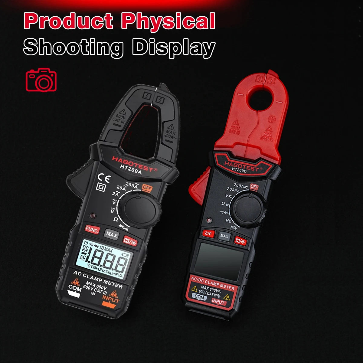 HABOTEST Digitales Zangenamperemeter AC/DC Strom-Spannungs-Tester Multimeter für HVAC Automobil Elektrische Wartung HT200A/D Tester – Detail 19