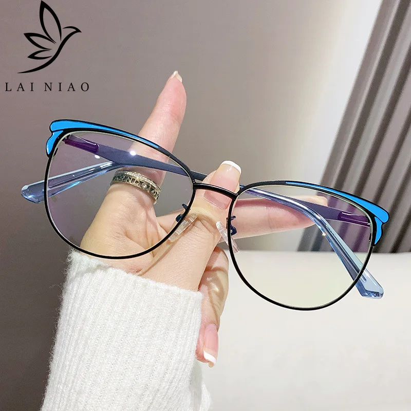 2025 New Round Frame Flat Light Glasses for Women's Anti Blue Light Reading Glasses Myopia Optics Eyeglass Frame Whosale