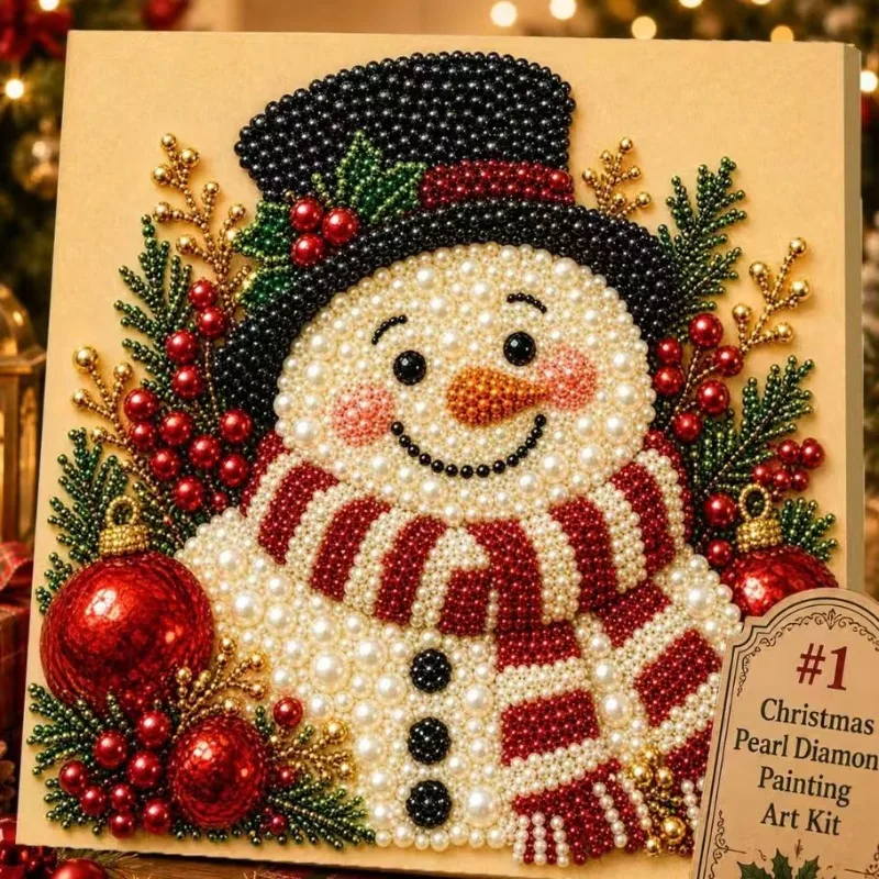 Santa Claus Pearl Diamond Painting Art Kit DIY Hand Diamond Art Paintings Christmas Decor Picture of Festive Atmosphere Gifts