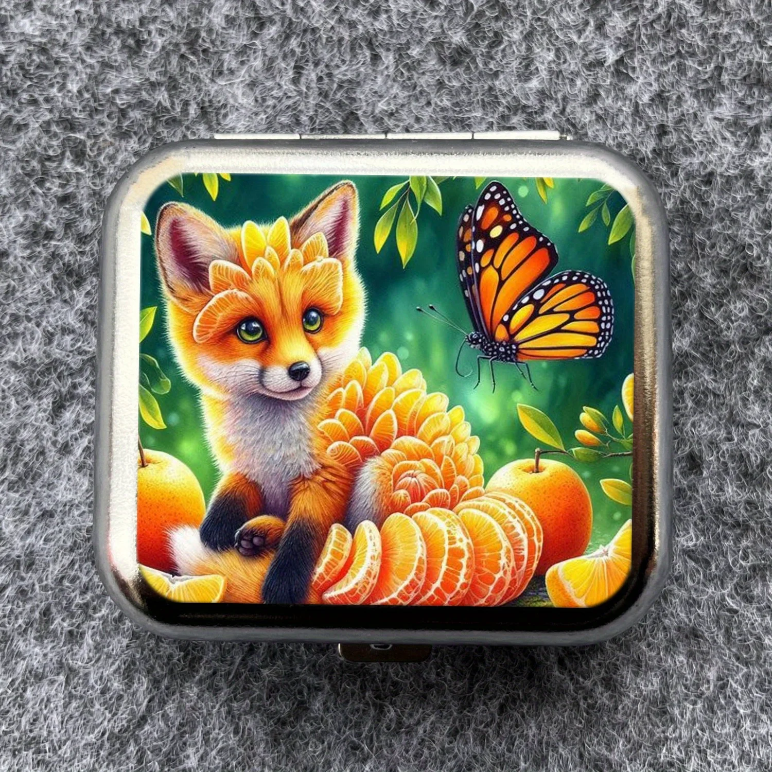 Fox Design Mini Metal Ashtray -Portable & Durable, Ideal for Car & Outdoor Use, Unique Gift Idea Fashionable Smoking Accessories