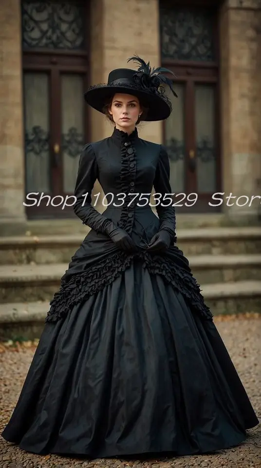 Zwarte Victoriaanse Romantische Gotische Broek Voor Dames