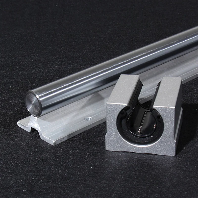 Unidade deslizante de rolamento de esferas linear 4x sbr25uu, trilho guia de rolamento de luz linear de diâmetro de furo de 25mm cilíndrico-A78G
