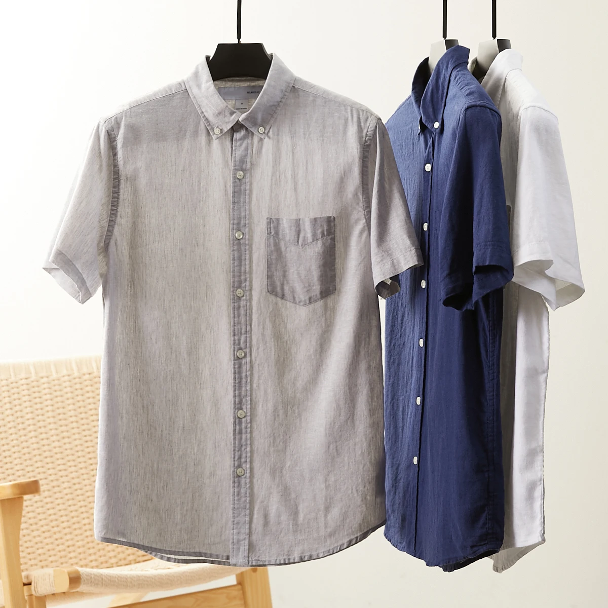 

Мужская повседневная рубашка Ultra Value Flax с коротким рукавом, легкая, в городском стиле, весна-лето, новинка, приталенный крой, из чистого льна