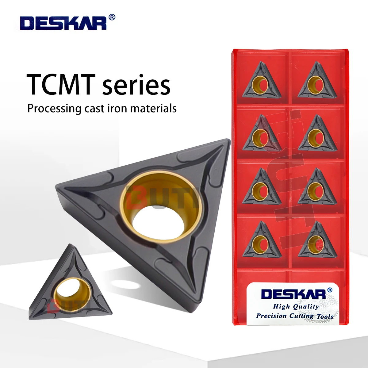 

TCMT110204 TCMT1102048 LF3018 DESKAR, 10 шт., резцы для расточки чугуна, треугольные, для расточного станка, для серого и высокопрочного чугуна