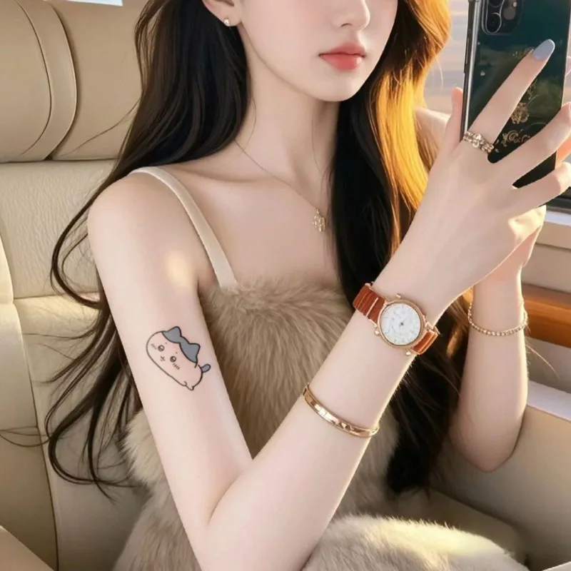 Jikikawa cartoon tattoo summer colorful small picture Non-reflective Dopamine Painted Waterproof Stickers Last for a Long Time