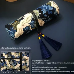 Large Capacity Stationery Bag Black Roll Pen Bag Pen fashion Curtain Exquisite Student Canvas Simple Stationery Gifts