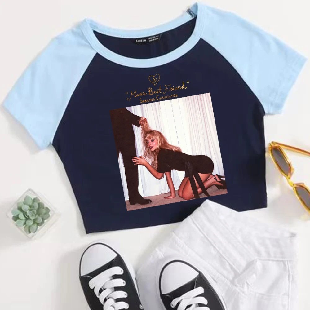 Sabrina Carpenter Man’s Best Friend Crop Tops Sexy Girl Streetwear Y2k Sabrina Carpenter Merch Tee T Shirt