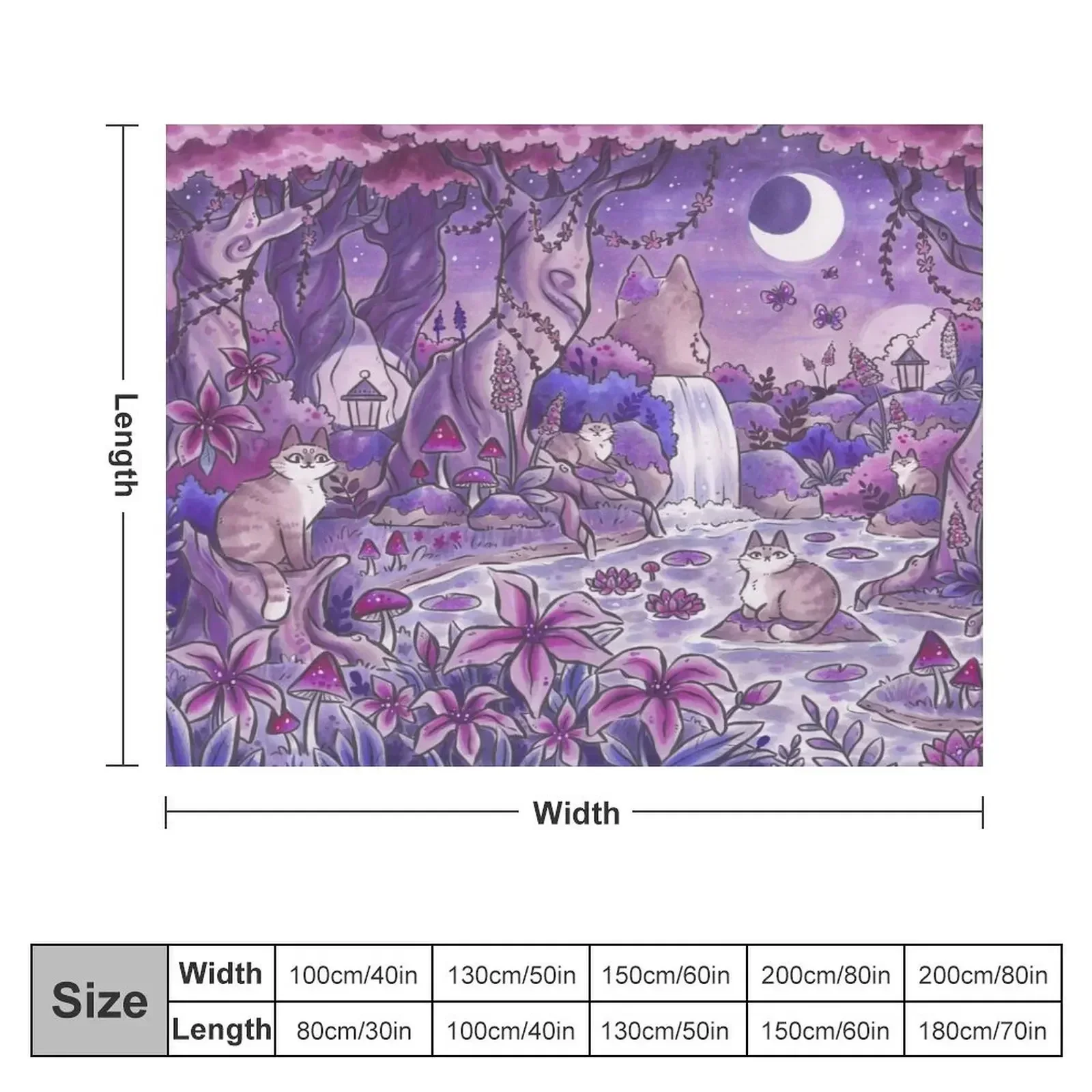 Magical Cat Glade Throw Blanket Luxury Throw Luxury Brand cosplay anime Plaid on the sofa Blankets