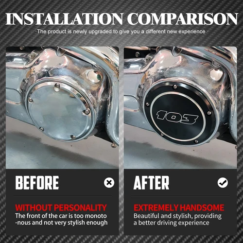 Imagen 2 del producto Cubierta lateral del embrague del motor de sincronización Derby 103 para motocicleta, color negro/cromo, para Harley Touring Dyna Softail Electra Glide Street Bob FLHX