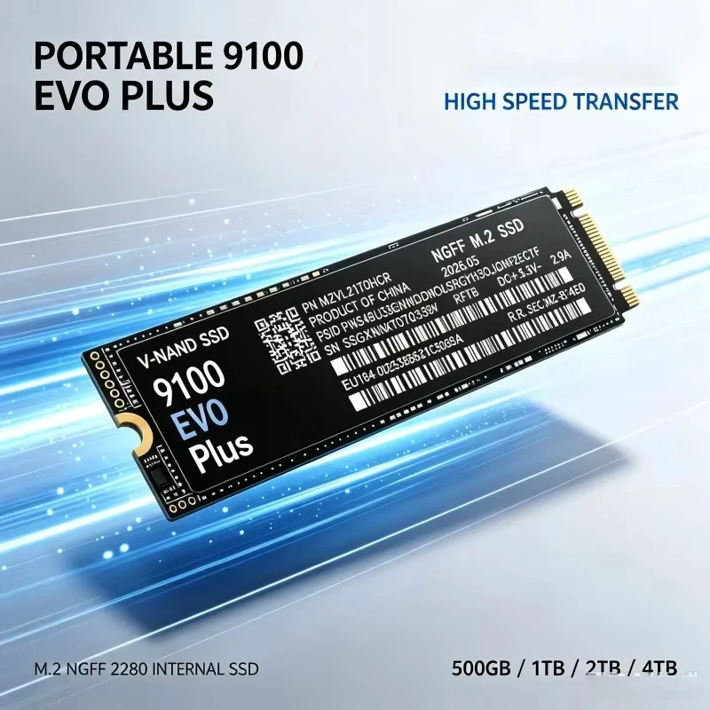 9100 EVO PLUS M.2 2280 NGFF PCIe 3.0 SSD Up to Internal Solid State Drive 4TB For Laptop Desktop Gaming PC Storage