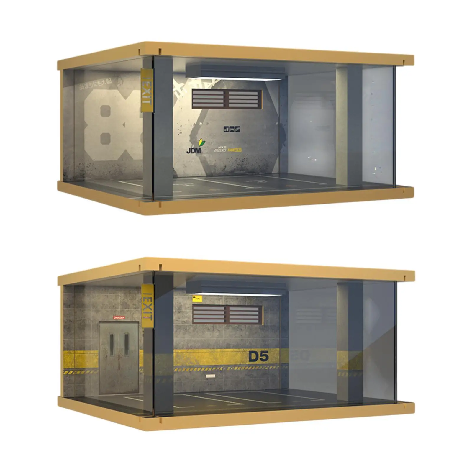 

1/32 Scale Diecast Model Car Display Case Protection with Light Layout