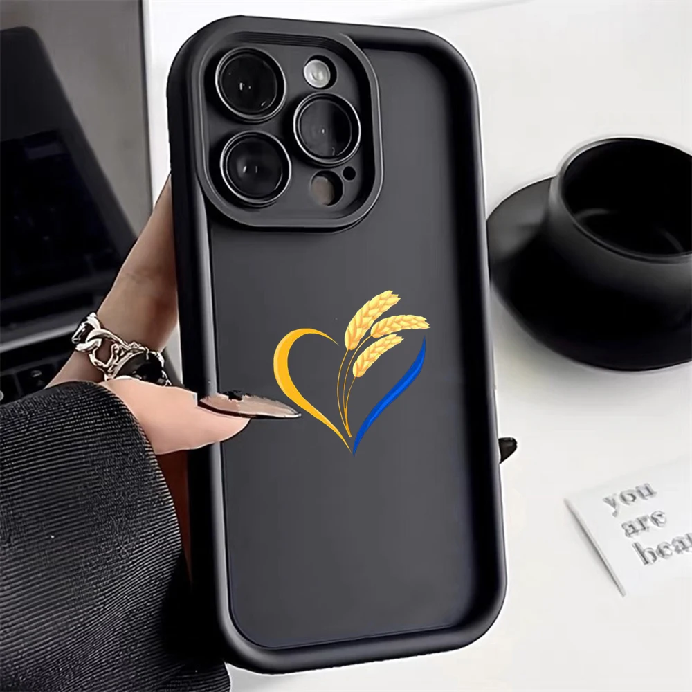 SS161 Ukraine national emblem heart Angel Eye TPU Soft Phone Case for Xiaomi Redmi Note 13 12 11 10 9 8 Pro 7 10C 12C 13C Cover