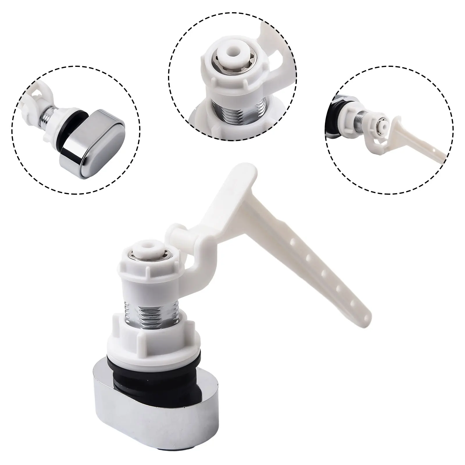 ABS Toilet Tank Button Flush Lever Push Button Replacement Bathroom Accessory 5.5*19.5cm Chrome  Bathroom Fixture