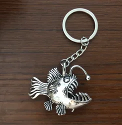 Angler Goosefish Keychain Punk Ocean Shine Hunter Gothic Punk Fish Keyring Scary Lantern of Deep Gothic Jewelry