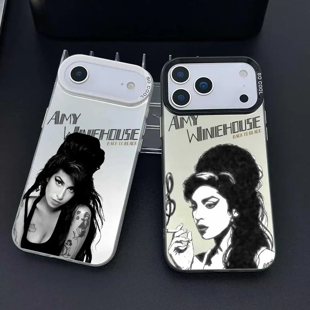 المغني ايمي W-Winehouse جراب هاتف آيفون 17 16 15 14 13 12 11 برو ماكس الهواء ماتي ليزر أورورا للصدمات فوندا