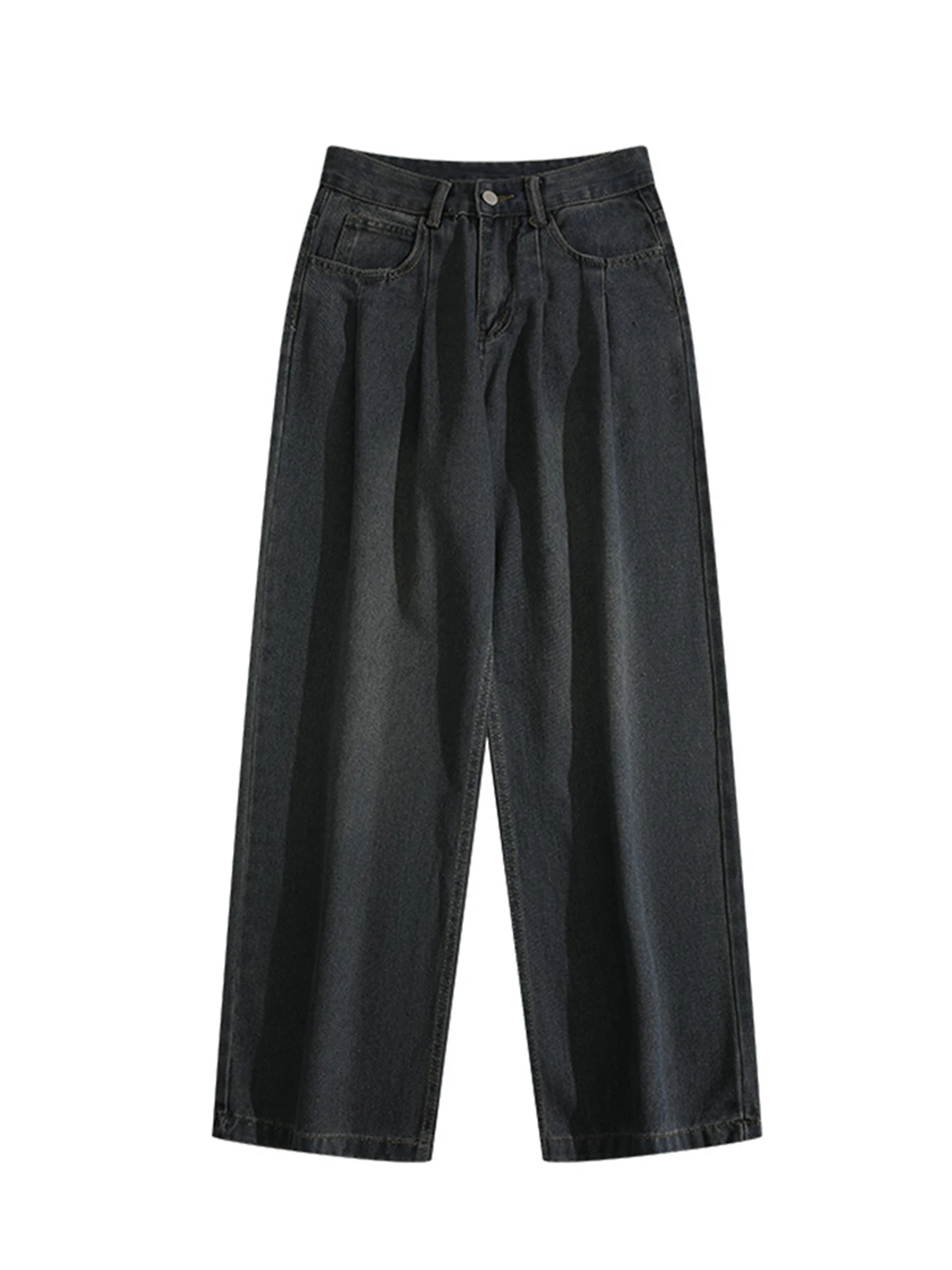 المرأة الأزرق الداكن فضفاض ايمو Y2k الجينز كبيرة الحجم الجرونج جان السراويل اليابانية نمط خمر Harajuku الهيب هوب سراويل جينز الملابس #1