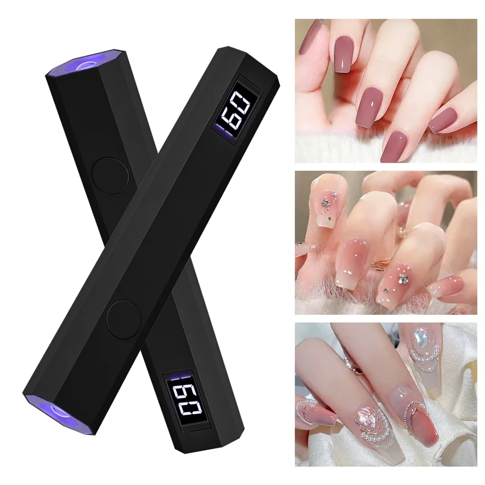 LIMEGIRL Portable UV/LED lumière pour ongles Portable Mini lumière UV avec 2 réglages de minuterie écran LCD LED lampe à ongles manucure usage domestique