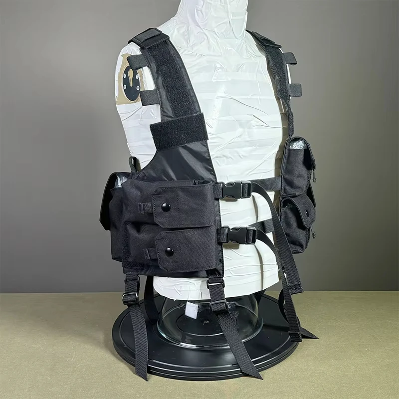 Tactical Vest Set Airsoft Multifunctional Chest Hanging Vest Breathable Durable Lightweight Vest for Outdoor CS Hunting Shooting