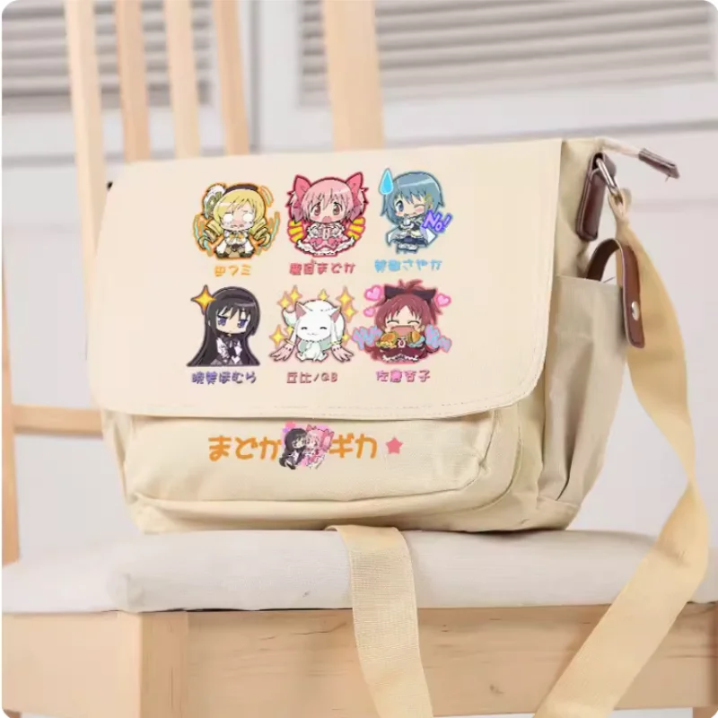 Kaname Madoka puella Magi Madoka Magica กระเป๋าการ์ตูน unsix แฟชั่นลำลองวัยรุ่น Crossbody นักเรียนกระเป๋า B748