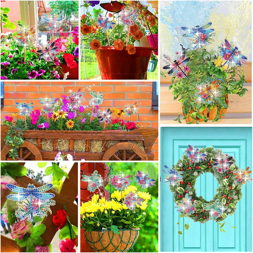 

8/9Pcs Spring Flower Animal Fairy DIY Diamond Art Paintings Stick Diamond Painting Stakes Ornaments Craft Supplies
