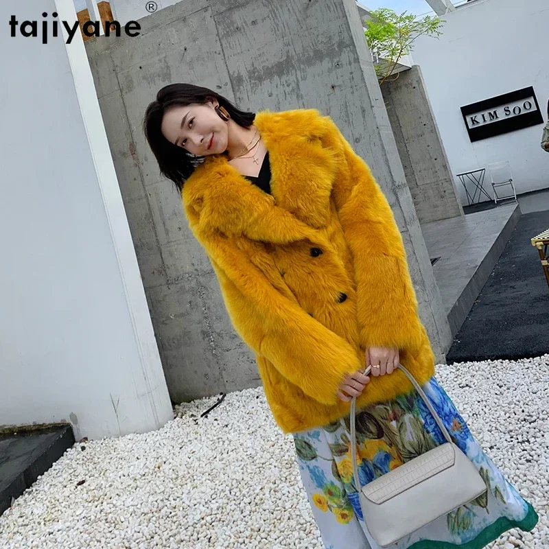 Tajiyane Natural Wool Fur Jackets for Women Real Fur Coat Womens Clothing Luxury Winter Mid-length Fur Coats Fashion Chaquetas