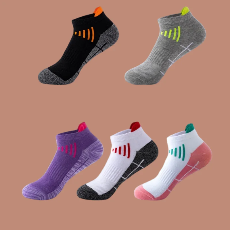 

5 Pairs Summer Running Sports Socks Shallow Boat Socks Sweat-Absorbent And Breathable Cotton Socks For Men Fashion Women's Socks