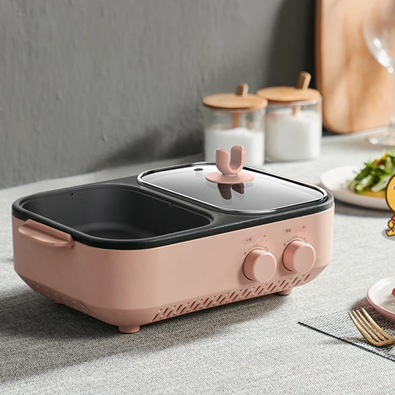 DKL-C12D1 多機能調理鍋 1200 ワット鍋しゃぶしゃぶ一体型鍋家庭用電気グリルバーベキューグリル