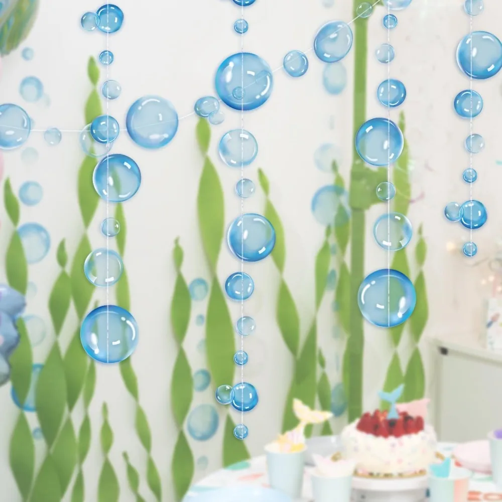 Blaue Hai-Geburtstagsparty-Dekorationen, Happy Birthday Banner, hängende Hai-Girlande, Unterwasser-Meer-Pool-Party-Zubehör – Detail 19